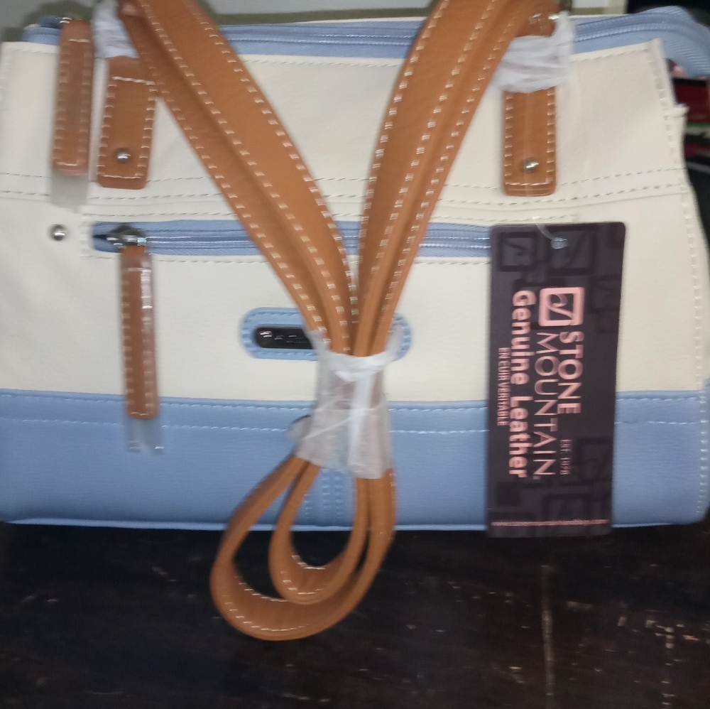 Stone mountain baby blue and cream pursw